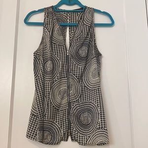 Black & White Tank w/ Zipper